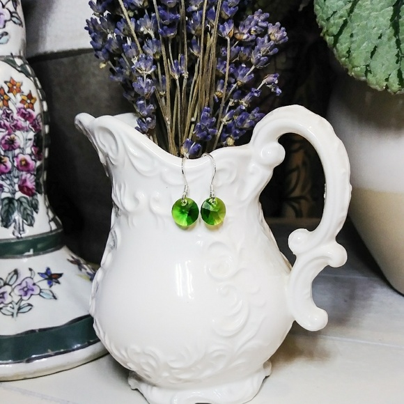 925 Sterling Silver Swarovski Crystal Earrings - Picture 3 of 5